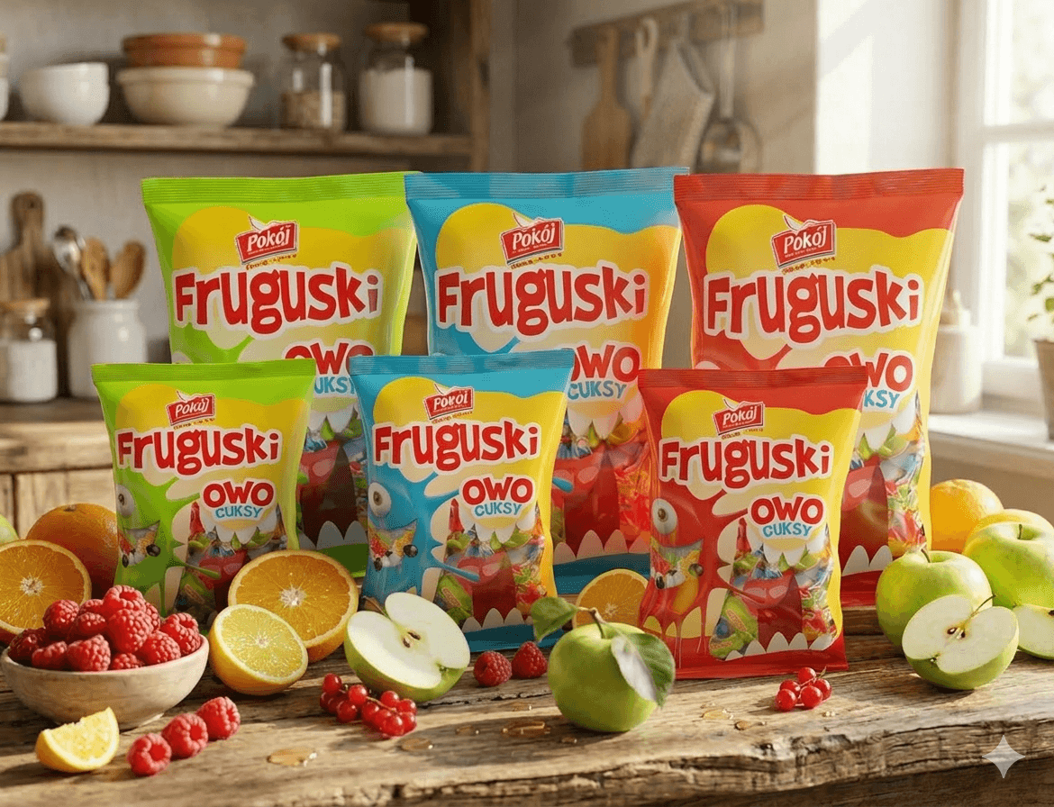 Owocowe cukierki Fruguski Owocuksy Spółdzielnia POKÓJ