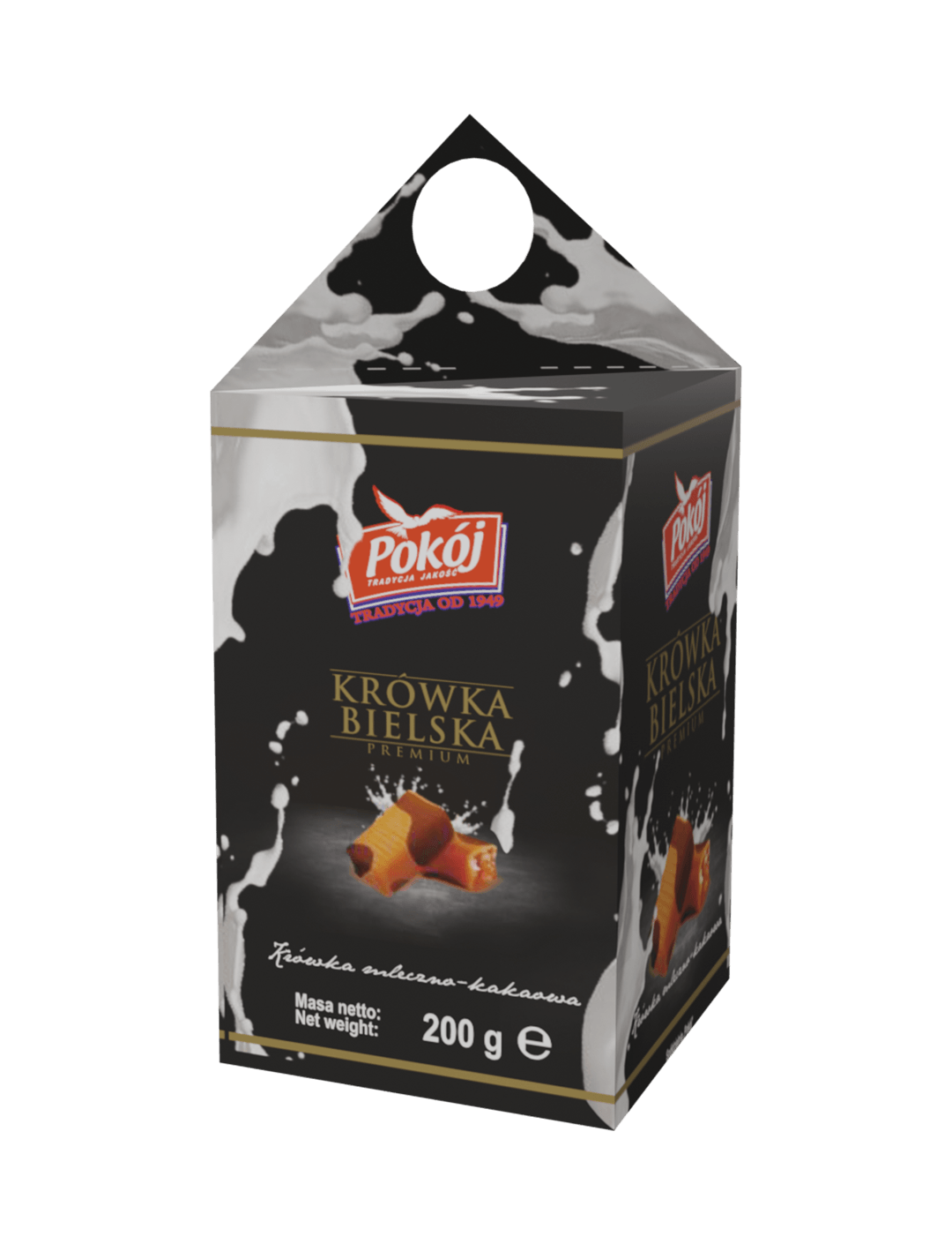 Krówka Bielska Premium w kartoniku – krówki mleczno-kakaowe Spółdzielni POKÓJ