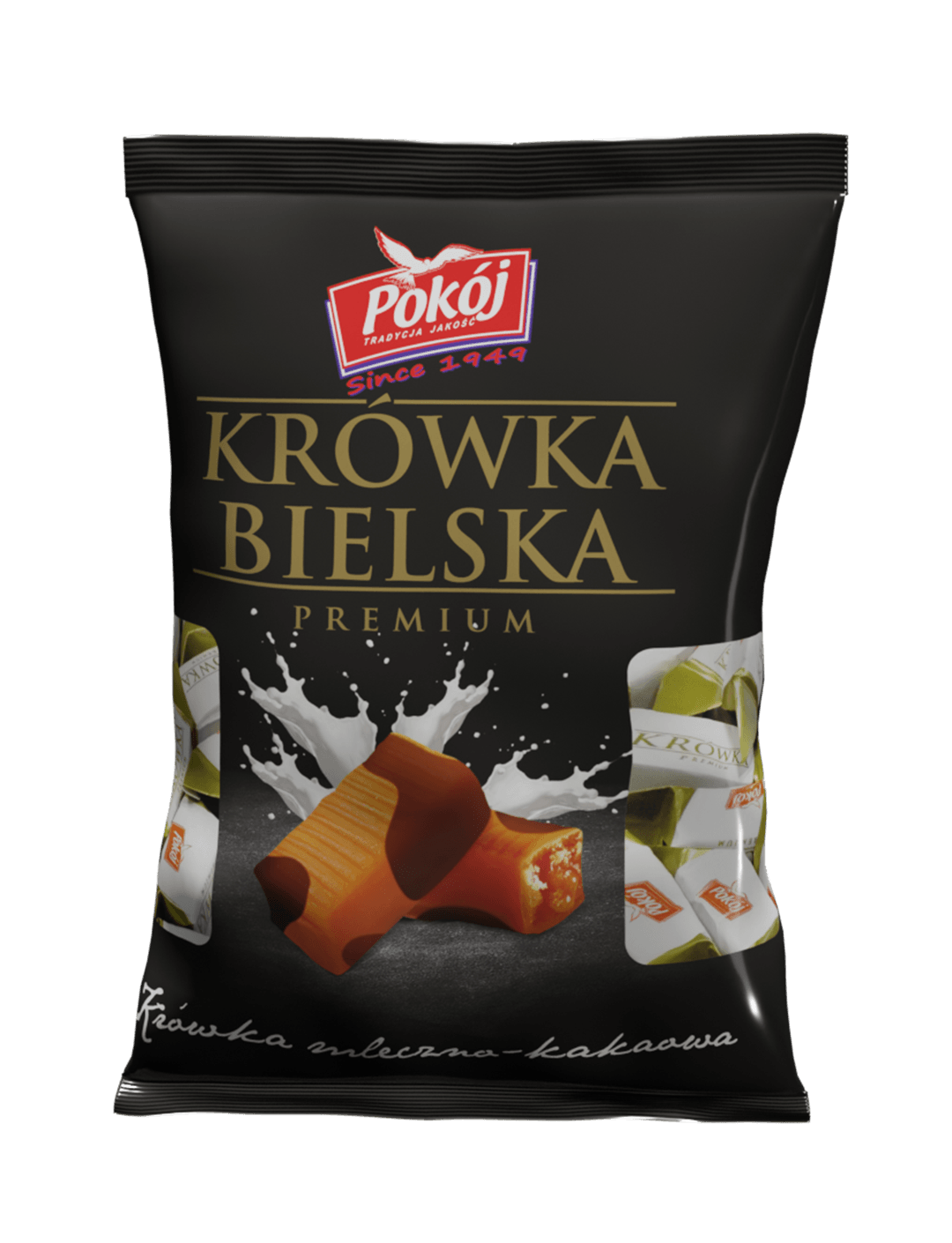 Krówka Bielska Premium – krówki mleczno-kakaowe w opakowaniu Spółdzielni POKÓJ