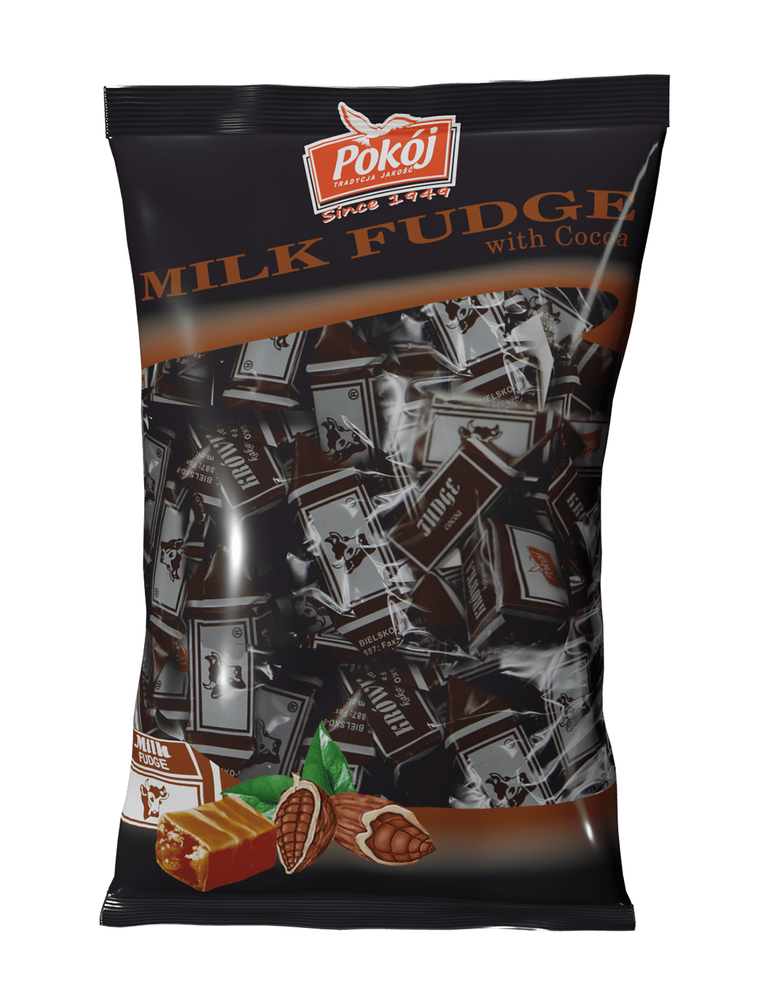 Krówka Bielska smakowa kakaowa – krówki mleczne z dodatkiem kakao Spółdzielni POKÓJ